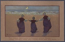 The moon enchants the watery world below - art postcard by Sybil Barham