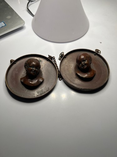 Antique bronze plaques child - antique,