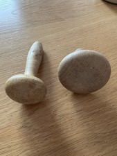 2 x Vintage Wooden Treen Darning Mushrooms - LOOK!