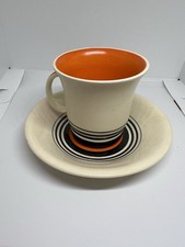 Vintage Art Deco Susie Cooper Orange Tango Coffee Cup and Saucer In VGC