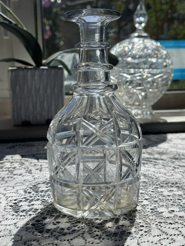 Vintage cut glass decanter - vintage,