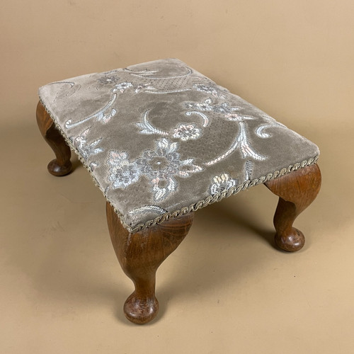 Vintage velvet stool floral - stool,
