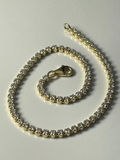 Gold on sterling silver '925' and clear stone tennis bracelet stacking