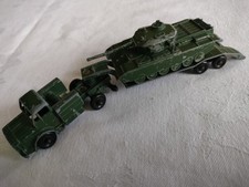 Vintage Lesney Thorneycroft Antar Sankey 50 t Tank Transporter & Centurion Tank