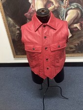 Leather Vest Red