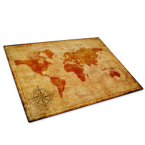 Cool retro brown world - brown, map