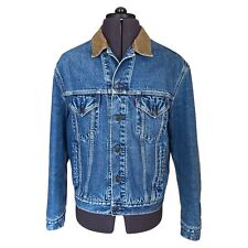 Levi's Denim Jacket 70602-02 Blue Corduroy Collar Blanket Lining Mens Medium VTG