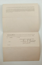 Paul Carter, SIGNED 1919 Chicago Cubs Contract (Died 1984) w/Fred Mitchell