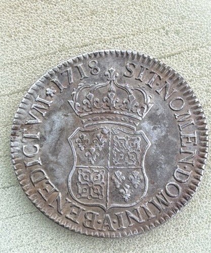 1718 french écu louis xv - of,