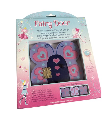 Wooden fairy door - wooden, butterfly