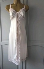 LADIES VTG BHS LIGHT PINK SILKY NYLON FULL SLIP SIZE 14