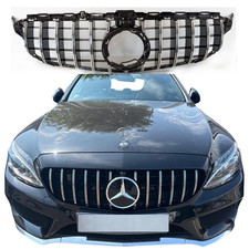 For Mercedes C-Class W205 Grill Front Radiator Grille 2018-20 C300 180 GT 43 AMG