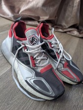Adidas ZX 2K Boost Sneakers Shoes UK Size 5 Gray White Red Space Exploration