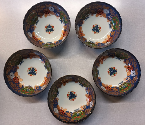 Set five japanese porcelain - five,