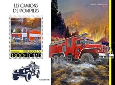 2020 Chad Tatra 815 Karosa FIRE ENGINES & TRUCKS Firefighting Stamp Sheet #366