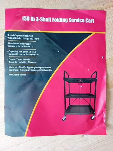 Tier folding storage trolley - folding,