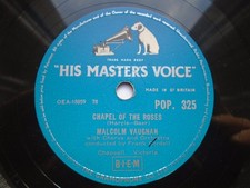 Malcolm Vaughan Chapel Of The Roses 78 HMV POP325 EX 1957