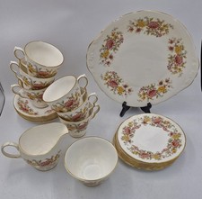 Colclough Bone China AMANDA Chrysanthemums Tea Set 21 Piece
