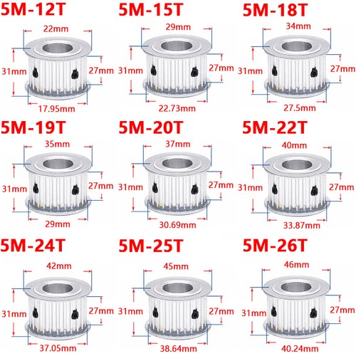 12t 26teeth timing pulley - 5m,