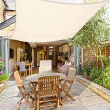 3m x 2m Sun Shade Sail Garden Patio Canopy Awning Screen 98% UV Block Cream New