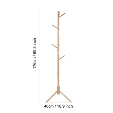 Tree Style Wooden Coat Hat Rack Cloth Hat Stand Standing Hanger Floor Stand AM