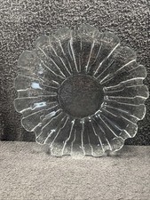 Stunning Vintage Scandi (Style?) Centrifuge Blown Glass Flower Platter Dish