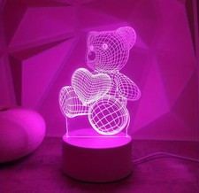 Pink Teddy Bear Night Light