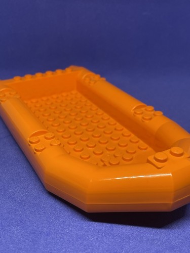 Lego orange large boat - lego, rubber