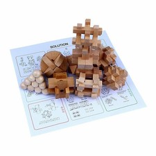 Set of 9 3D Wooden Brain