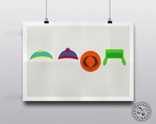 SOUTH PARK (Cartman, Kyle, Kenny, Stan) - Minimalist Poster Wall art Posteritty