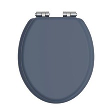 Heritage Maritime Blue Toilet Seat with Soft Close Chrome Hinges
