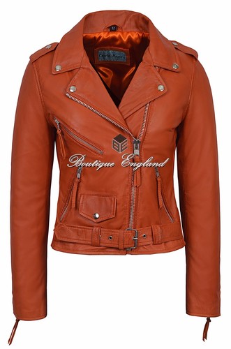 Brando ladies orange biker - brando,
