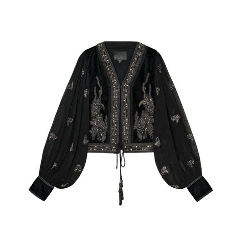 Zara new black embroidered - zara,