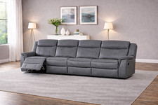 Grey Leather Gel 4 Seater