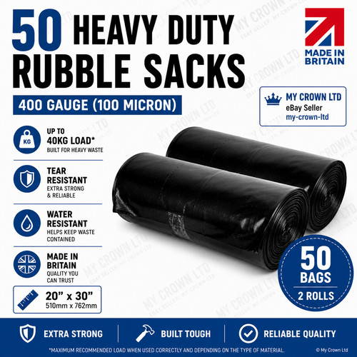 Heavy duty rubble sacks - 50,