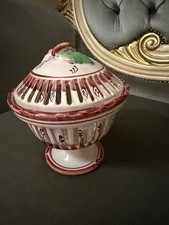 Ceramic Pottery Bowl With Lid Potpourri Holder with pedestal Glazed HAND MADE 