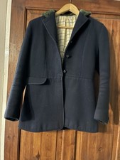 Ladies Navy Wool Hunting Jacket Size 36 Uk