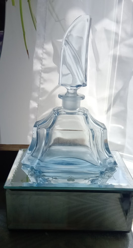 Vintage blue glass perfume - blue,