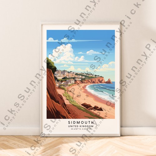 Sidmouth travel print - sidmouth,