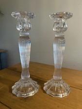 Pair Large Vintage Tall Glass
