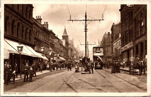 Vintage postcard street scene - postcard,