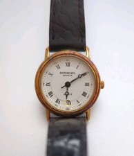 Vintage 1993 Raymond Weil Geneve 5332 Quartz white Roman Dial with date Women's