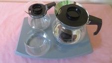 RETRO BOXED PYREX COFFEE & TEA SET INC POT / SUGAR / MILK / WARMING STAND 463000