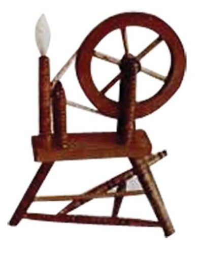 Wooden spinning wheel dolls - wooden,