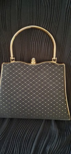 Black evening bag - bag., metal