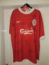 Hand Signed Liverpool Football Club 1999 Home Shirt