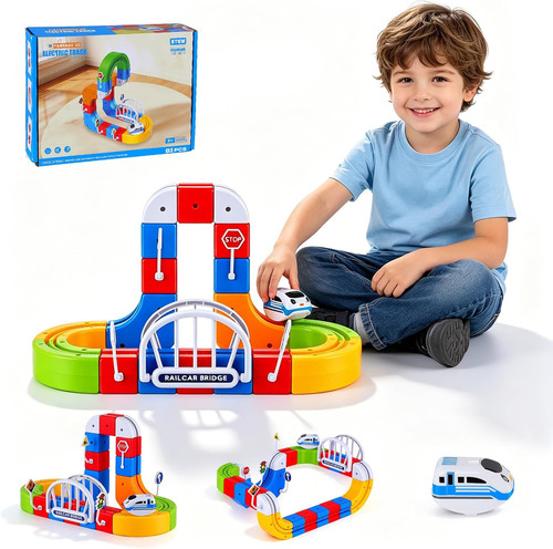 81pcs electric train set 3d - train,