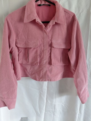 Zara pink corduroy cropped