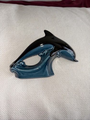 Poole pottery blue dolphin - blue,