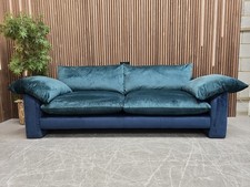 Designer Label Hoxton Extra Large Sofa In Teal & Midnight Velvet RRP-£2249